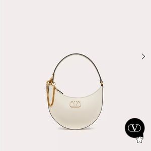 Valentino mini vlogo signature grainy calfskin hobo bag